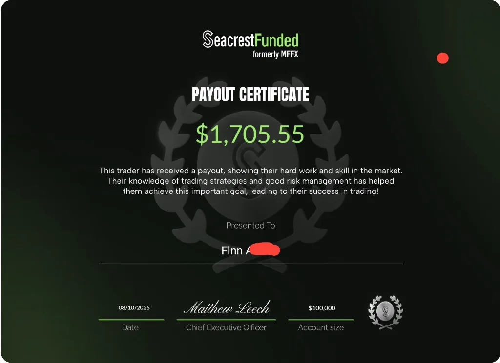 Seacrest Funded - Finn $1,705.55
