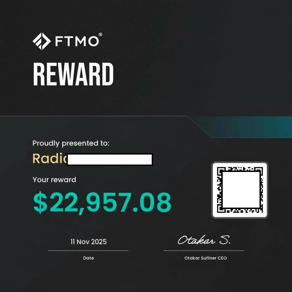 FTMO Reward - Radion $22,957.08