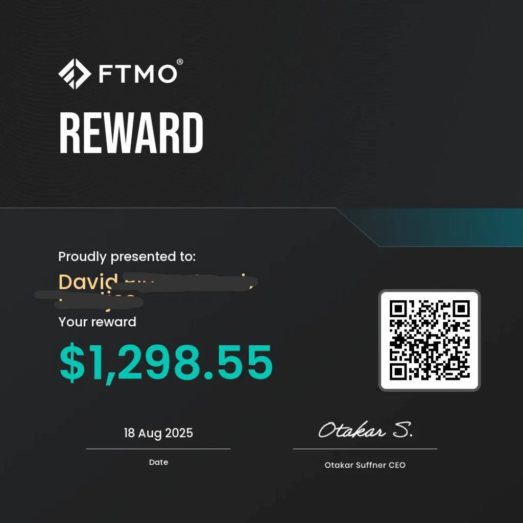 FTMO Reward - David $1,298.55