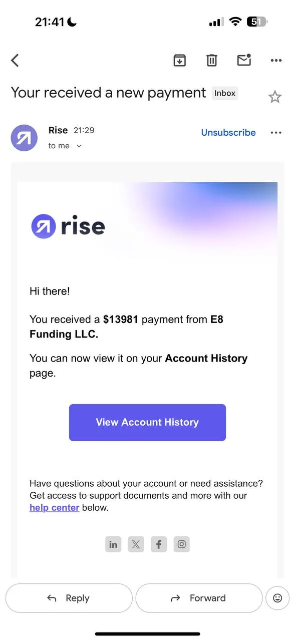 Rise - E8 Funding $13,981