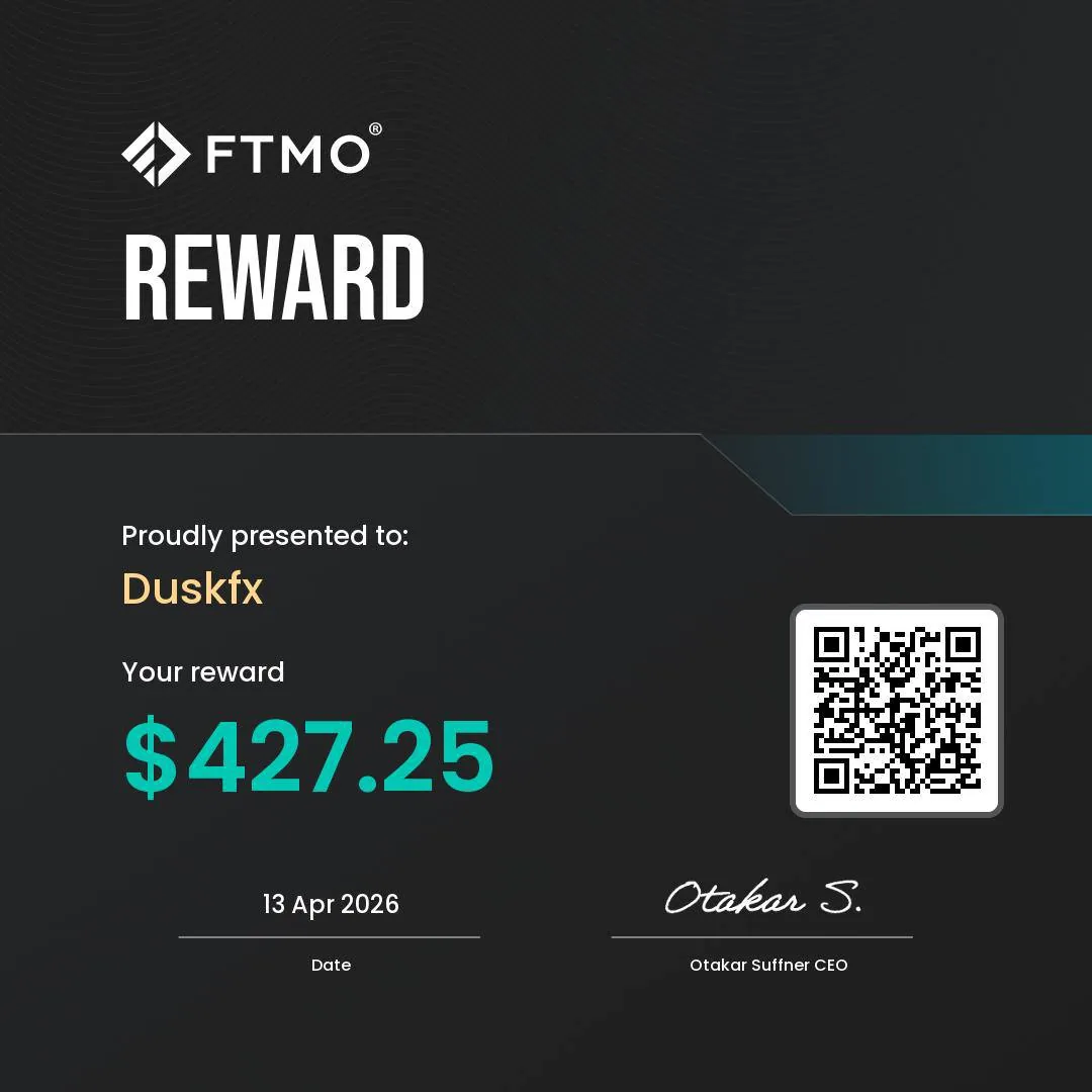FTMO Reward - Duskfx $427.25