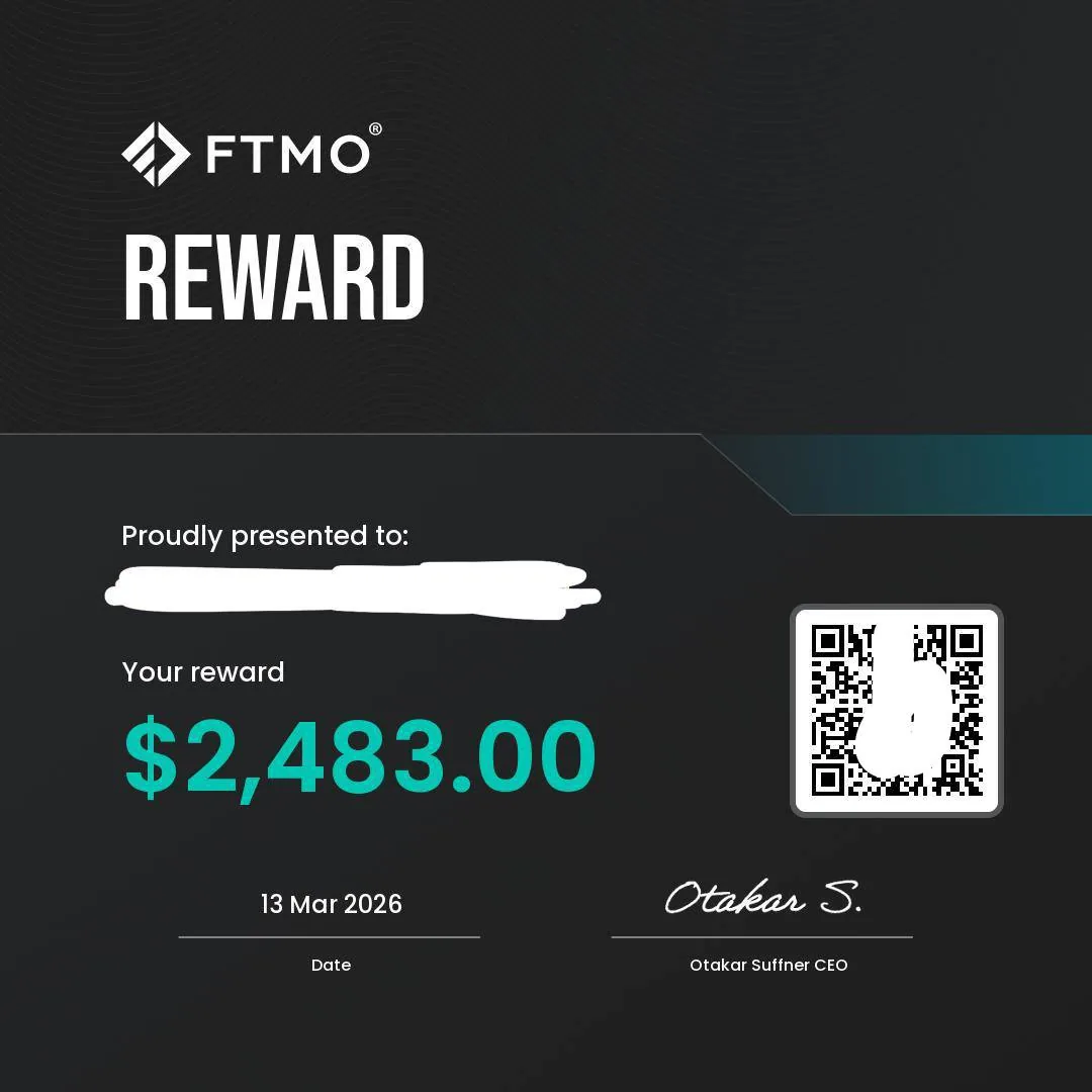 FTMO Reward - $2,483.00
