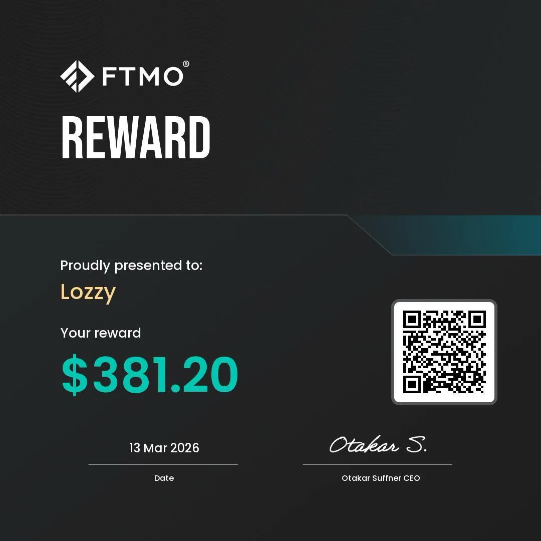 FTMO Reward - Lozzy $381.20