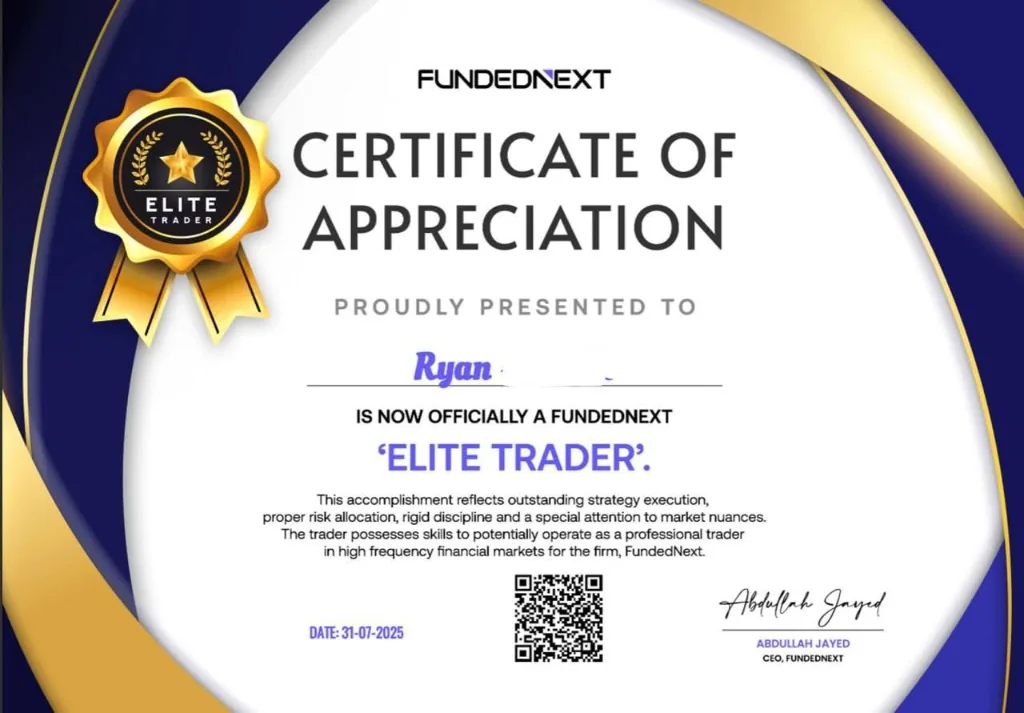FundedNext Elite Trader - Ryan