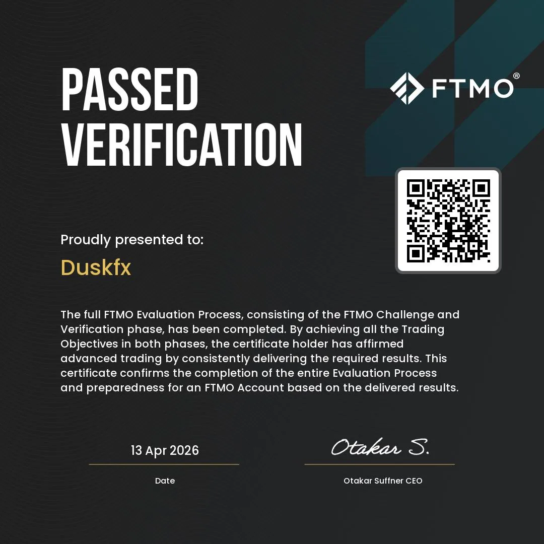 FTMO Passed Verification - Duskfx Apr 2026